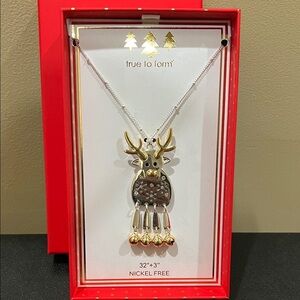 True To Form | Reindeer Pendant Necklace - Dual-Tone